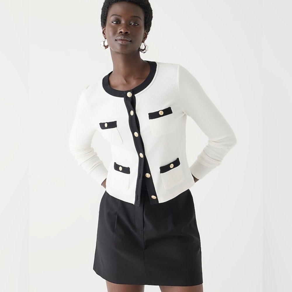 J. Crew Vintage rib lady jacket BW073 XXS Ivory